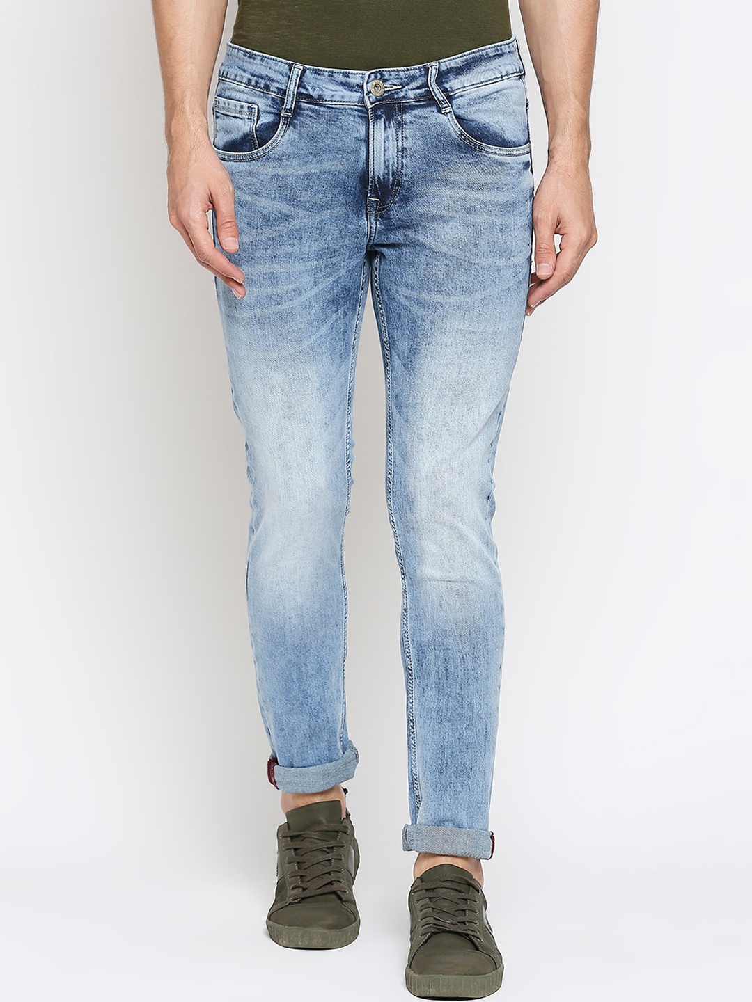 

Mufti Men Blue Skinny Fit Low Distress Heavy Fade Jeans