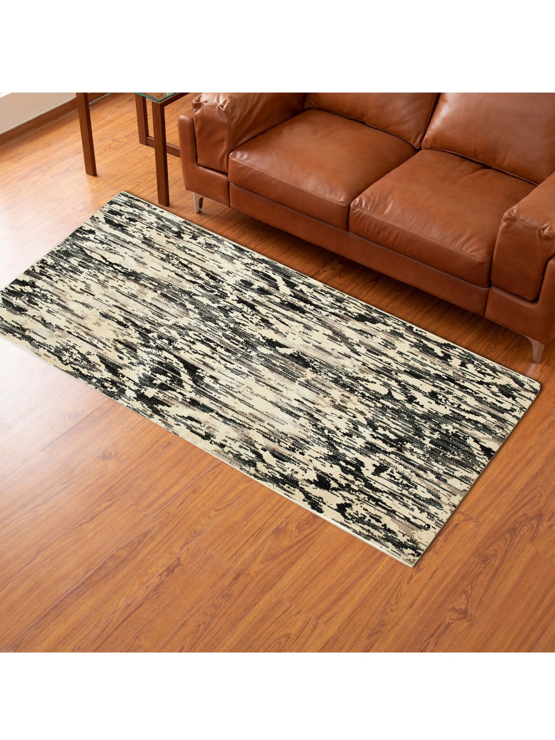 

Home Centre Grey & Black Textured Woven Runner