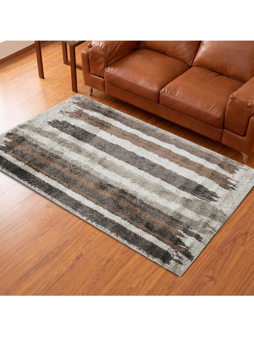 

Home Centre Brown & White Jacquard Woven Rectangular Anti-Skid Carpet