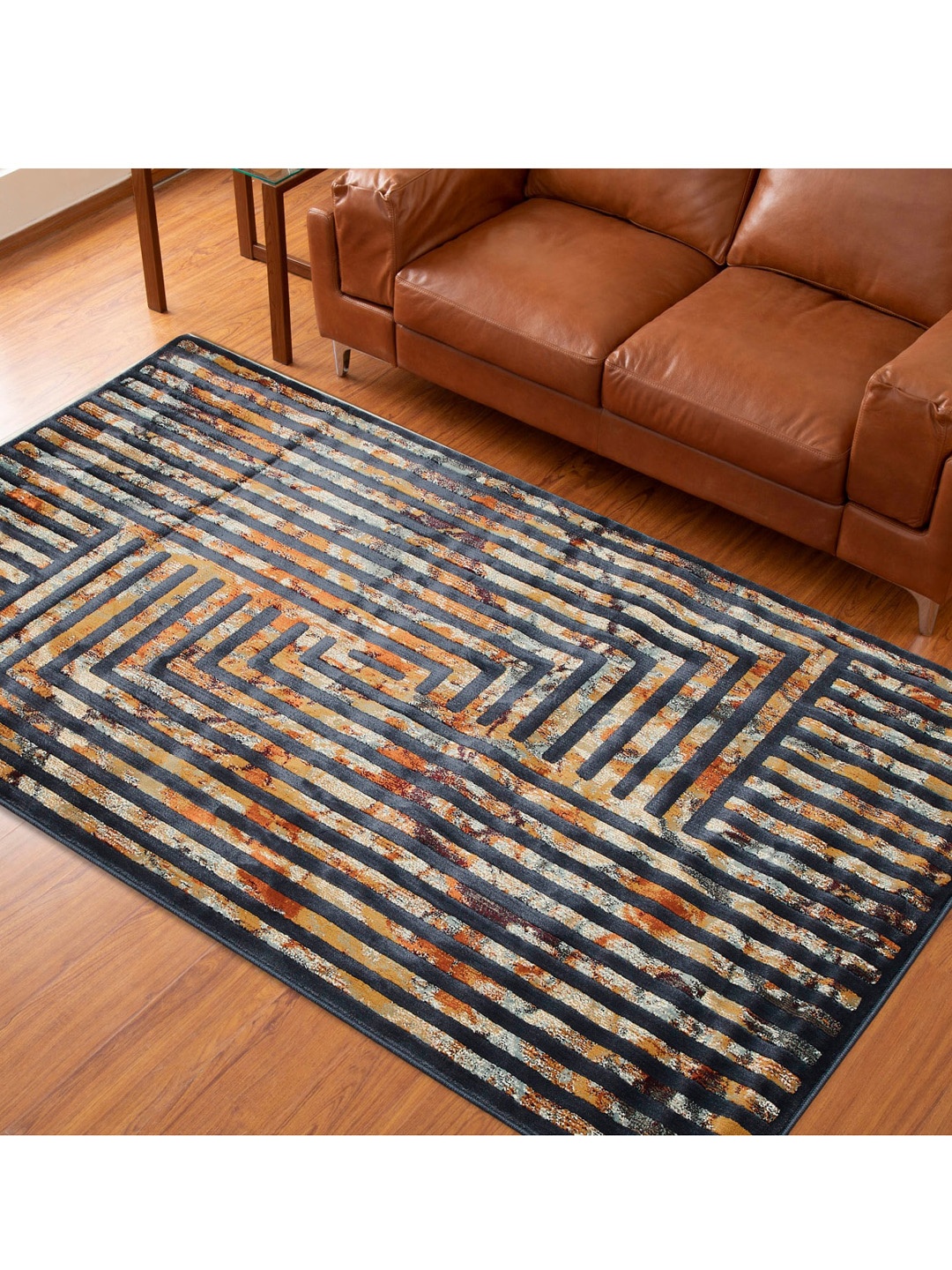 

Home Centre Blue Geometric Anti-Skid Carpet