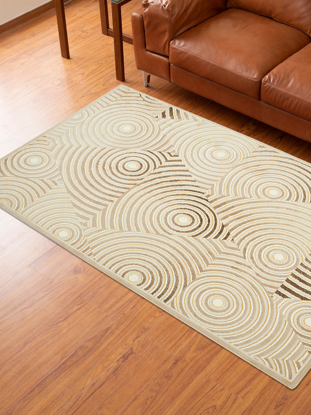 

Home Centre Beige & Brown Geometric Patterned Woven Anti-Skid Carpet