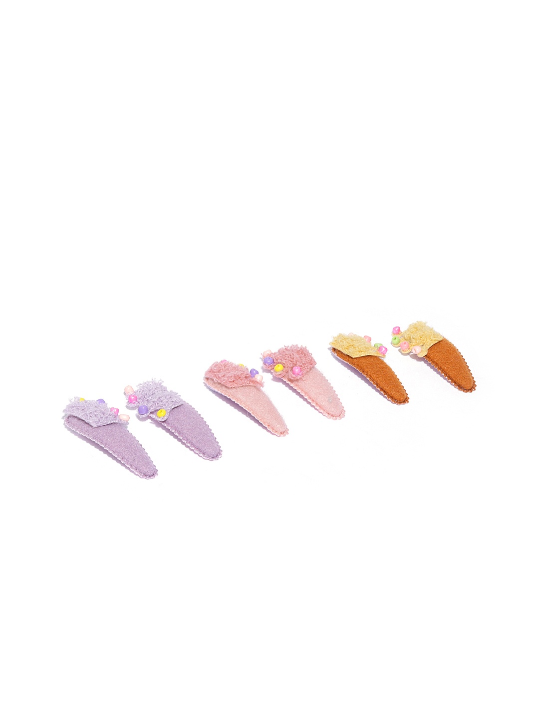 

Blueberry KIDS Girls Purple & Pink Set of 6 Embellished Tic Tac Hair Clip