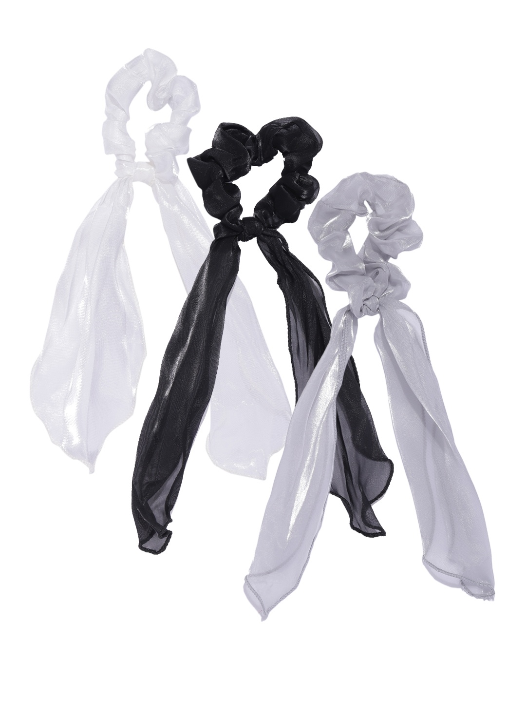 

Blueberry KIDS Girls White & Black Set of 3 Ponytail Holders