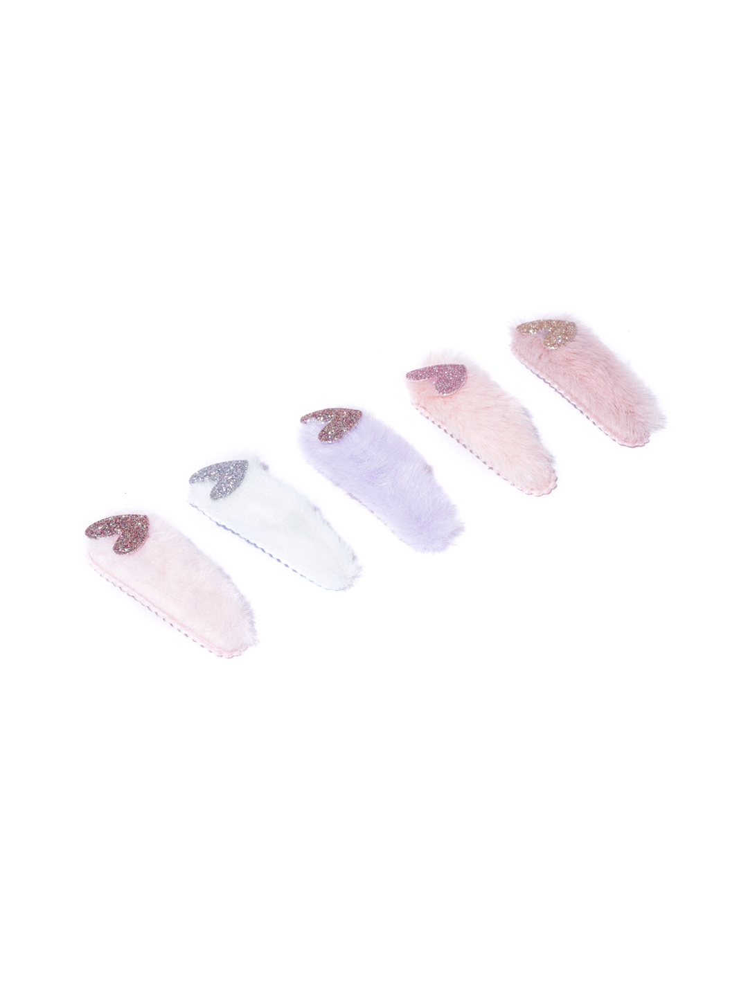 

Blueberry KIDS Girls Purple & White Set of 5 Fur Tic Tac Hair Clip