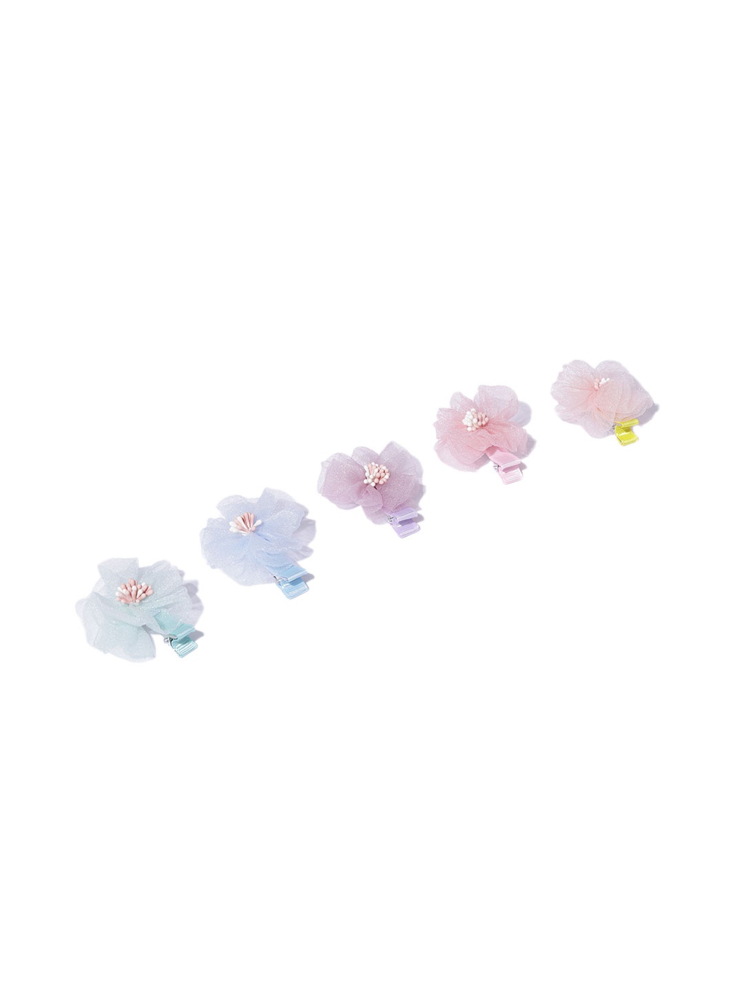 

Blueberry KIDS Girls Pink & Blue Set of 5 Embellished Alligator Hair Clip