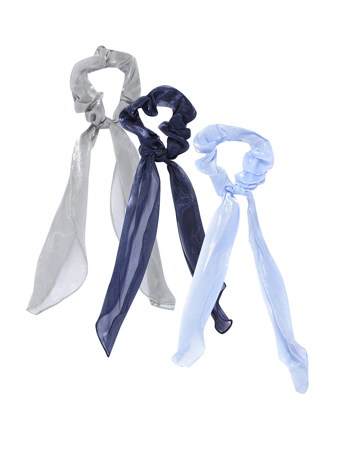 

Blueberry KIDS Girls Set of 3 Ponytail Holders, Grey