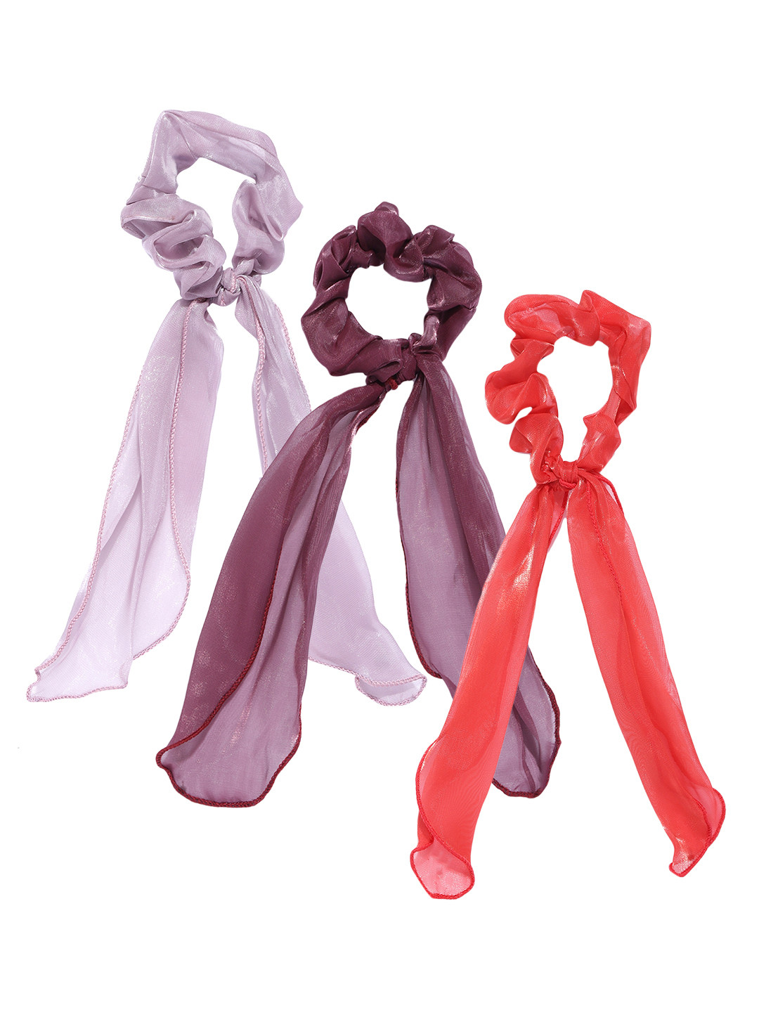 

Blueberry KIDS Girls Set of 3 Ponytail Holders, Red