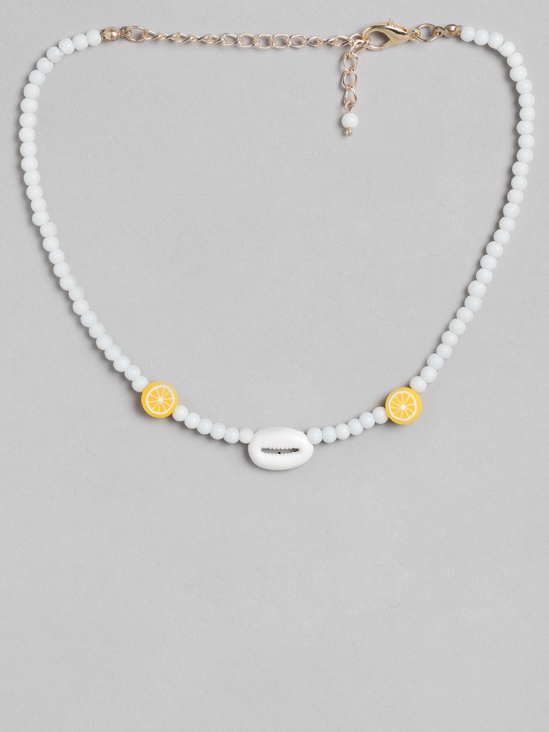 

Blueberry KIDS Girls White & Yellow Gold-Plated Handcrafted Beaded Necklace