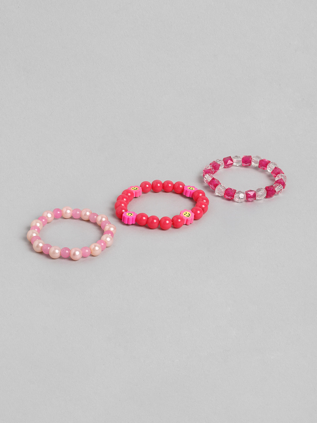

Blueberry KIDS Girls 3 Pink & White Handcrafted Multistrand Bracelet