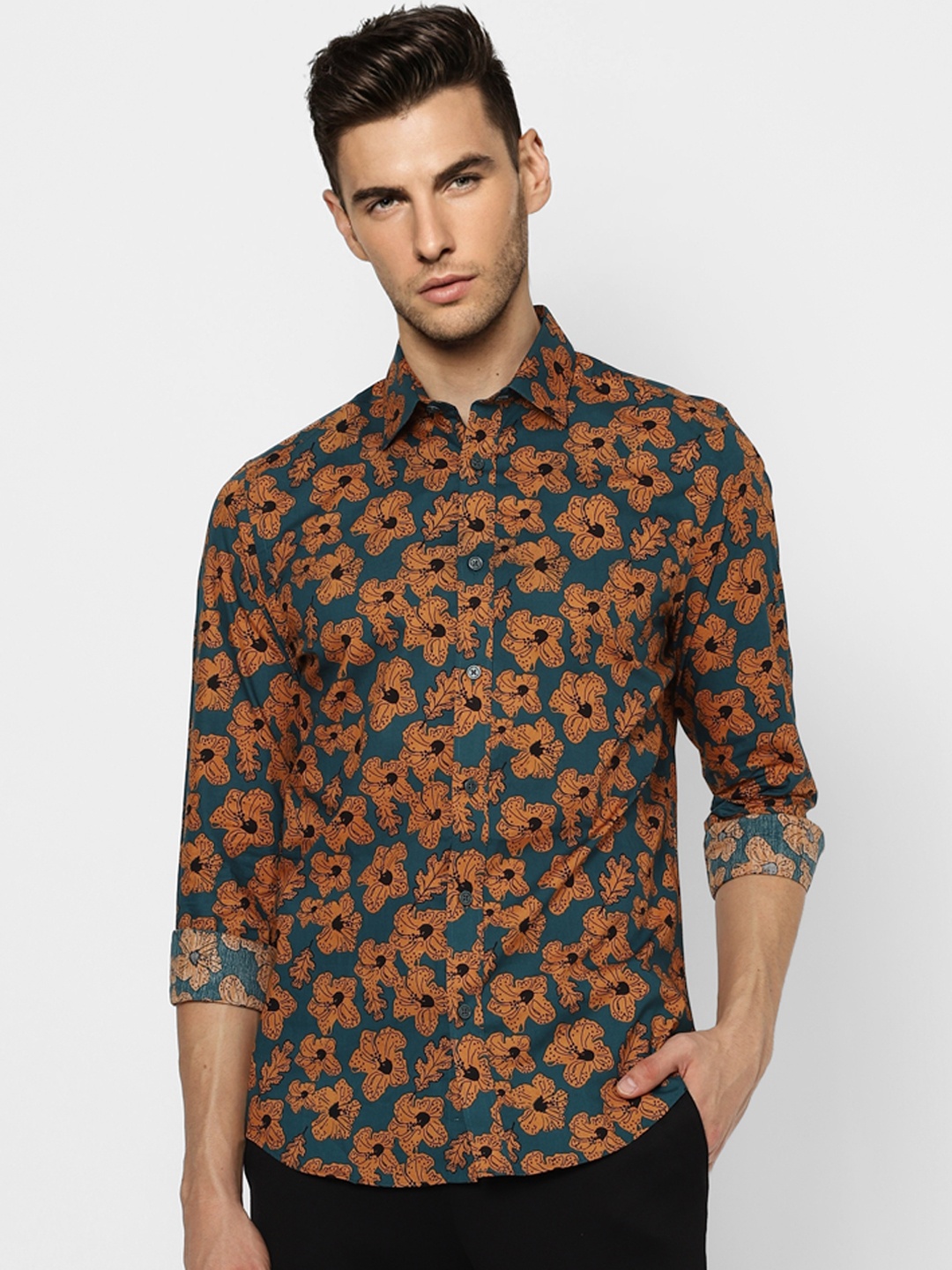 

Jack & Jones Men Blue Slim Fit Opaque Casual Shirt