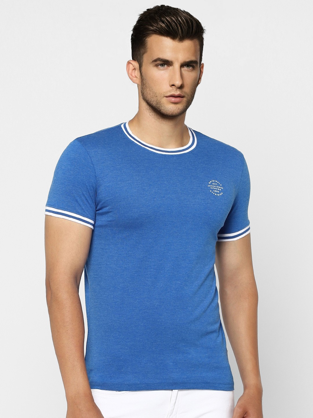 

Jack & Jones Men Blue Slim Fit T-shirt