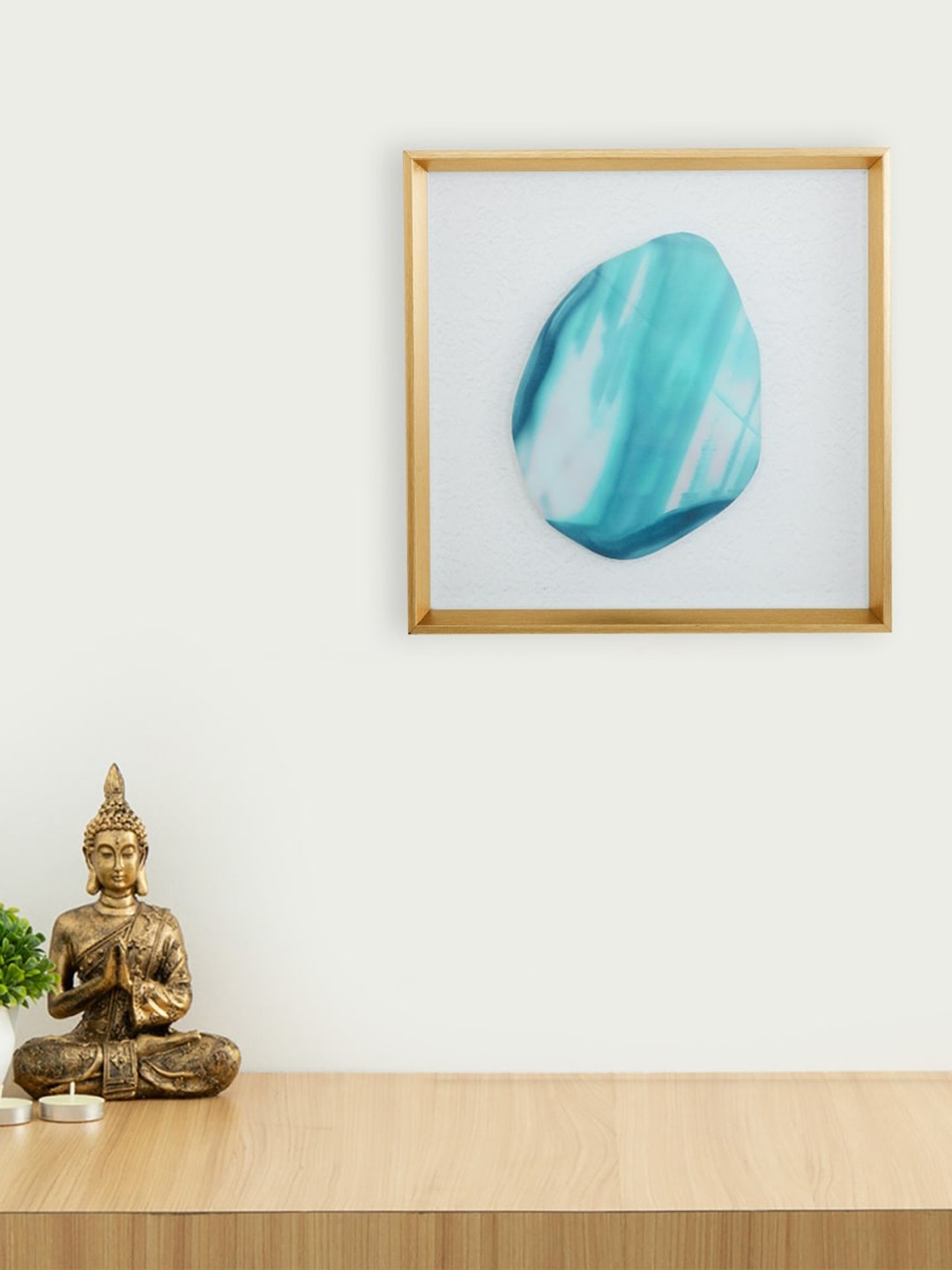 

Home Centre Blue & White Mirror Glass Art Picture Frame