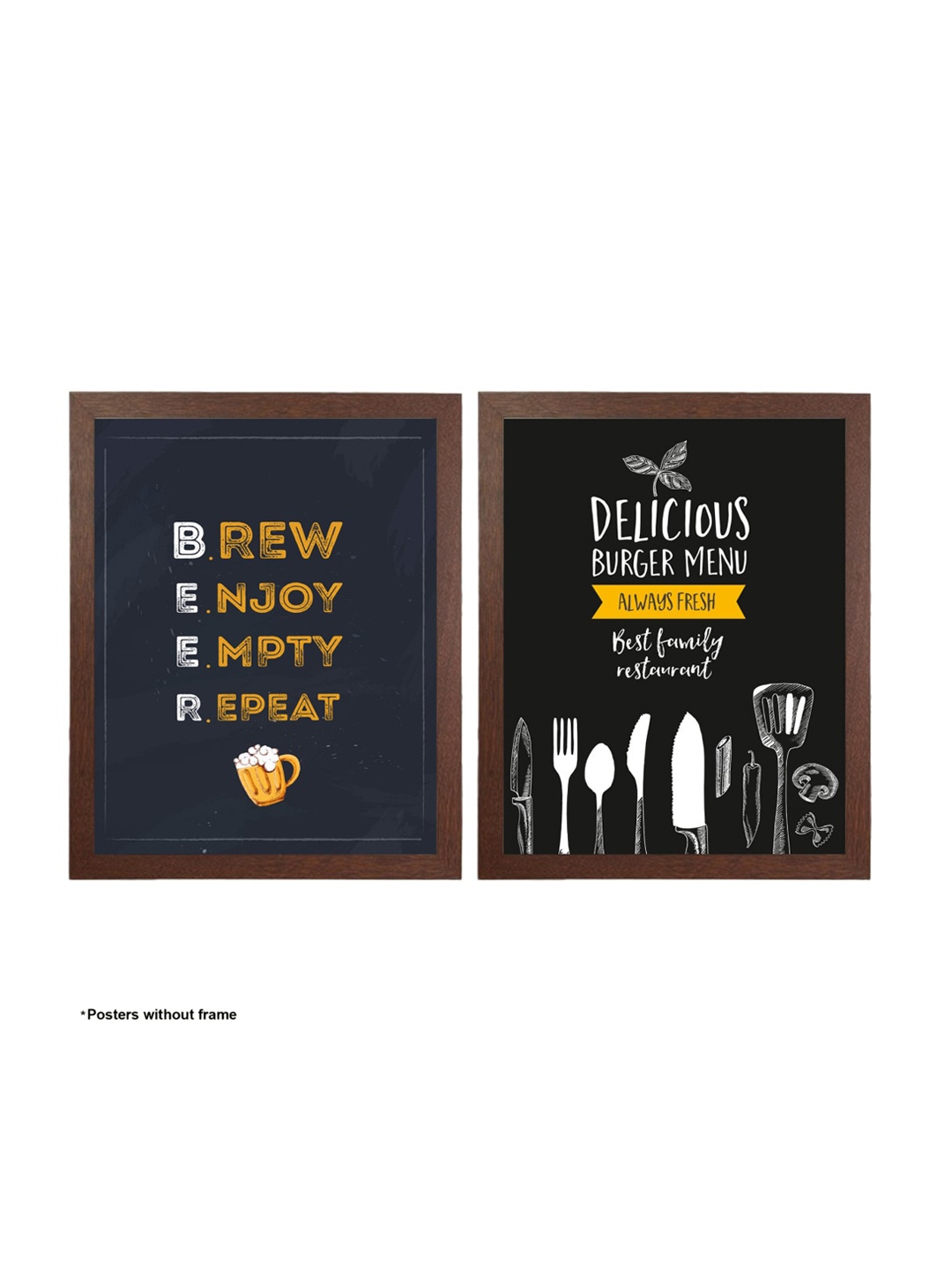 

Home Centre Set of 2 Black Drink Theme Paper Posters