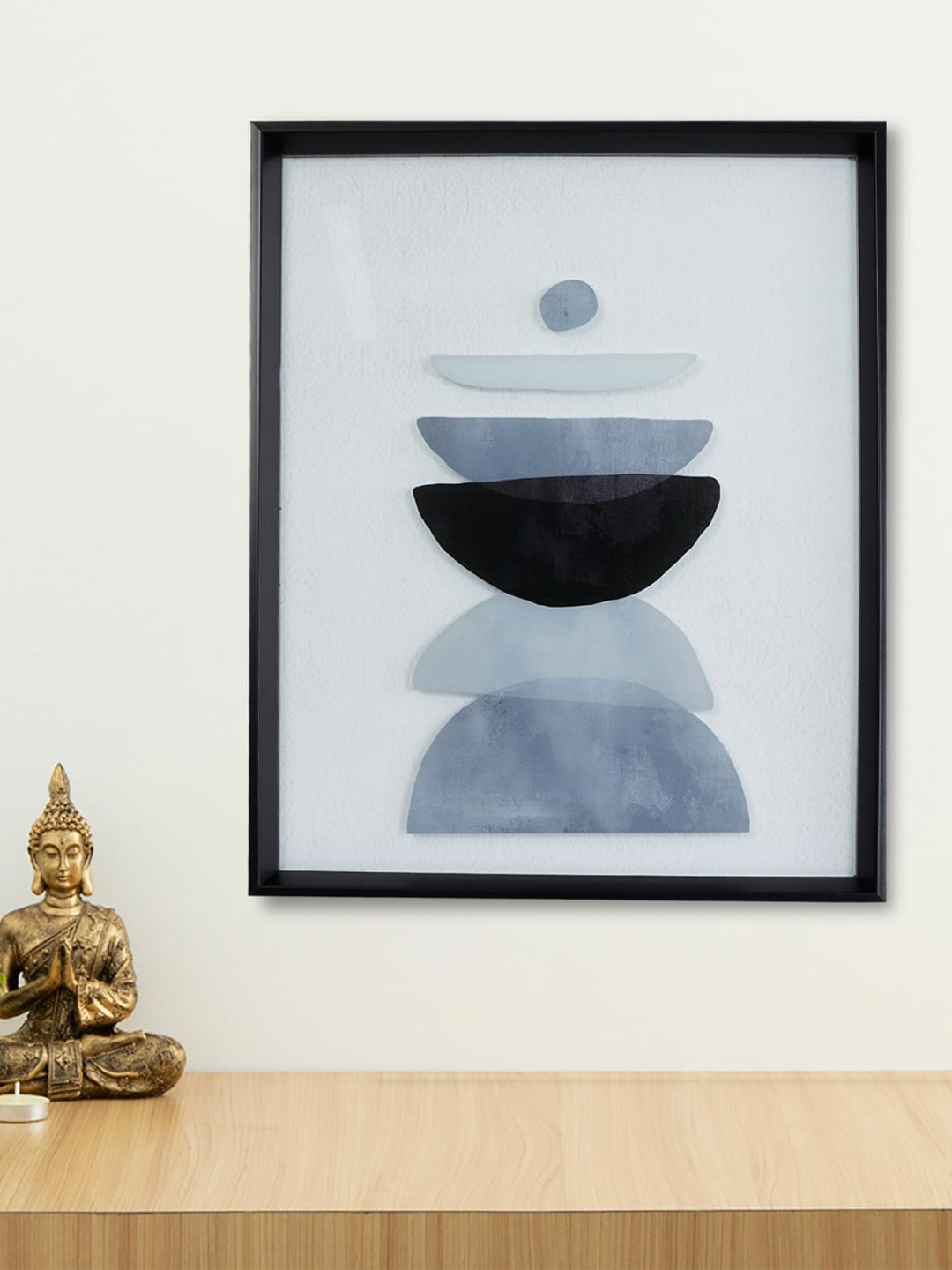 

Home Centre Blue Glass Art Stacked Picture Frame