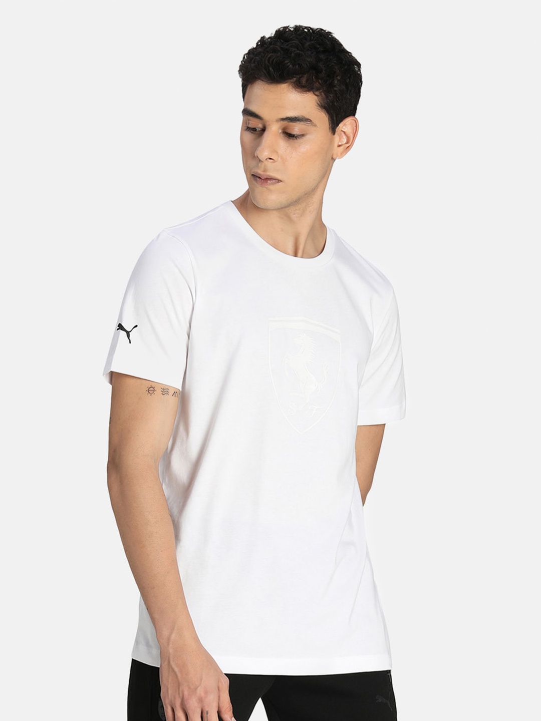 

PUMA Motorsport Men White Ferrari Race Tonal Big Shield T-shirt