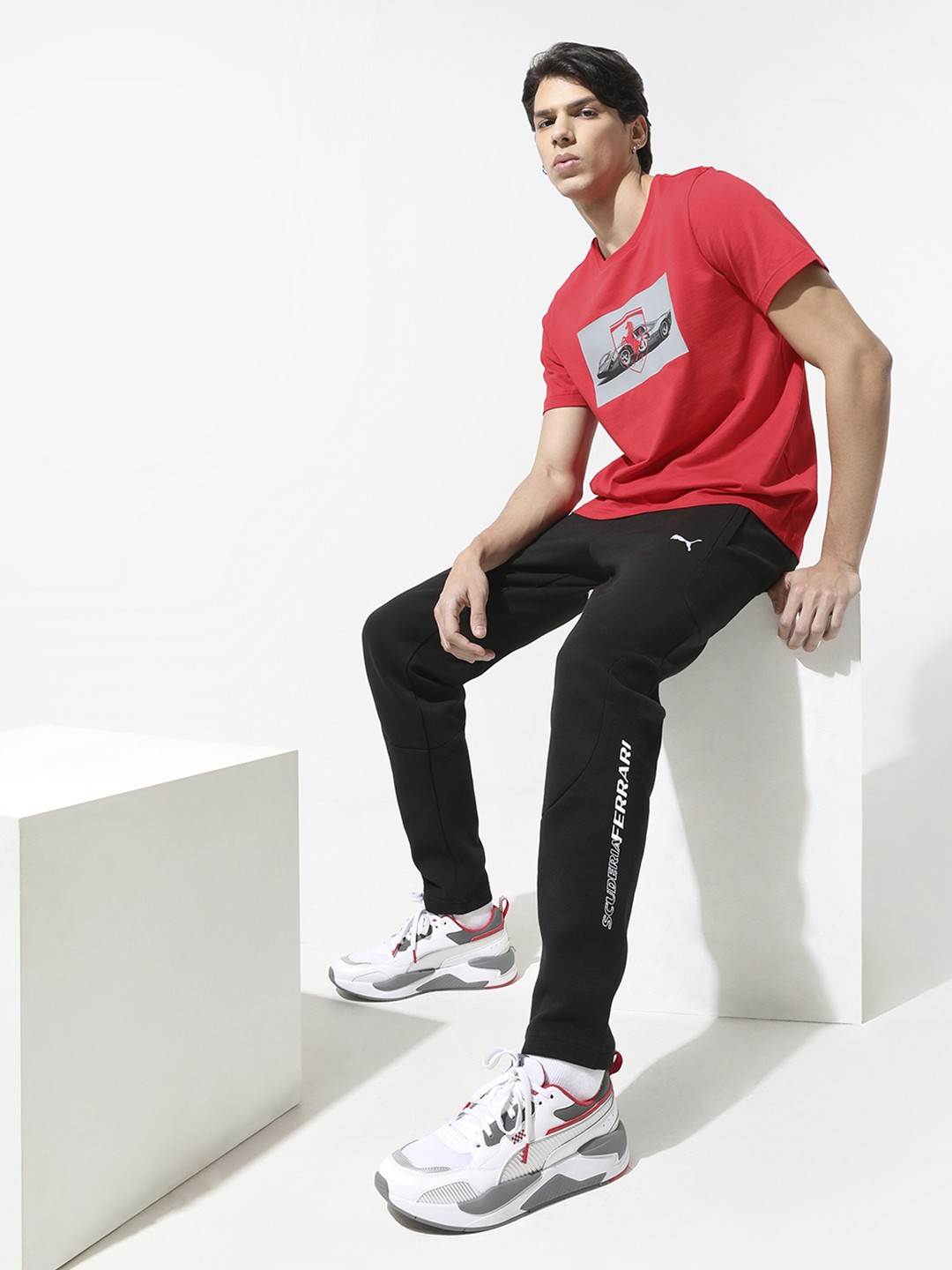 

PUMA Motorsport Men Red & Grey Printed Motorsport T-shirt