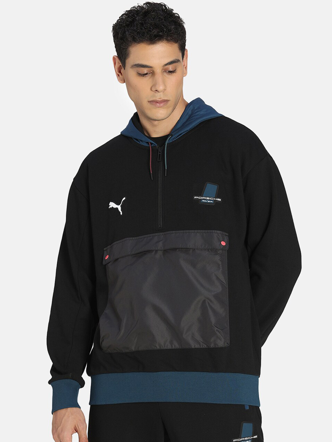 

PUMA Motorsport Men Black Colourblocked Sweatshirt