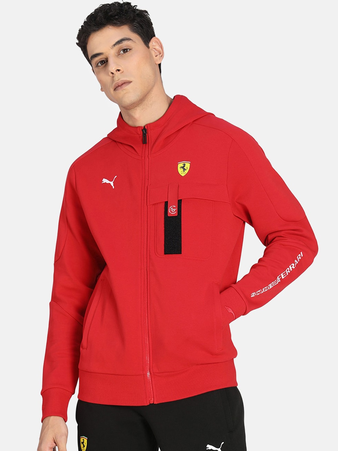 

PUMA Motorsport Men Red Hooded Slim Fit Motorsport Jacket