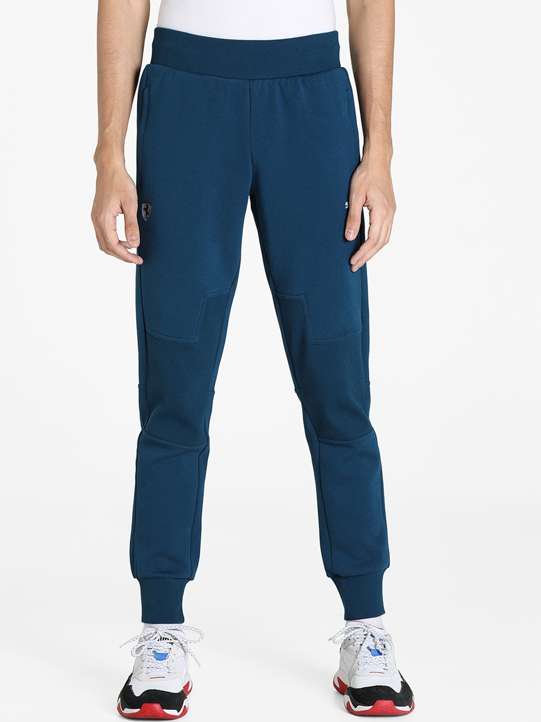 

PUMA Motorsport Men Blue Solid Slim-Fit Cotton Motorsports Joggers