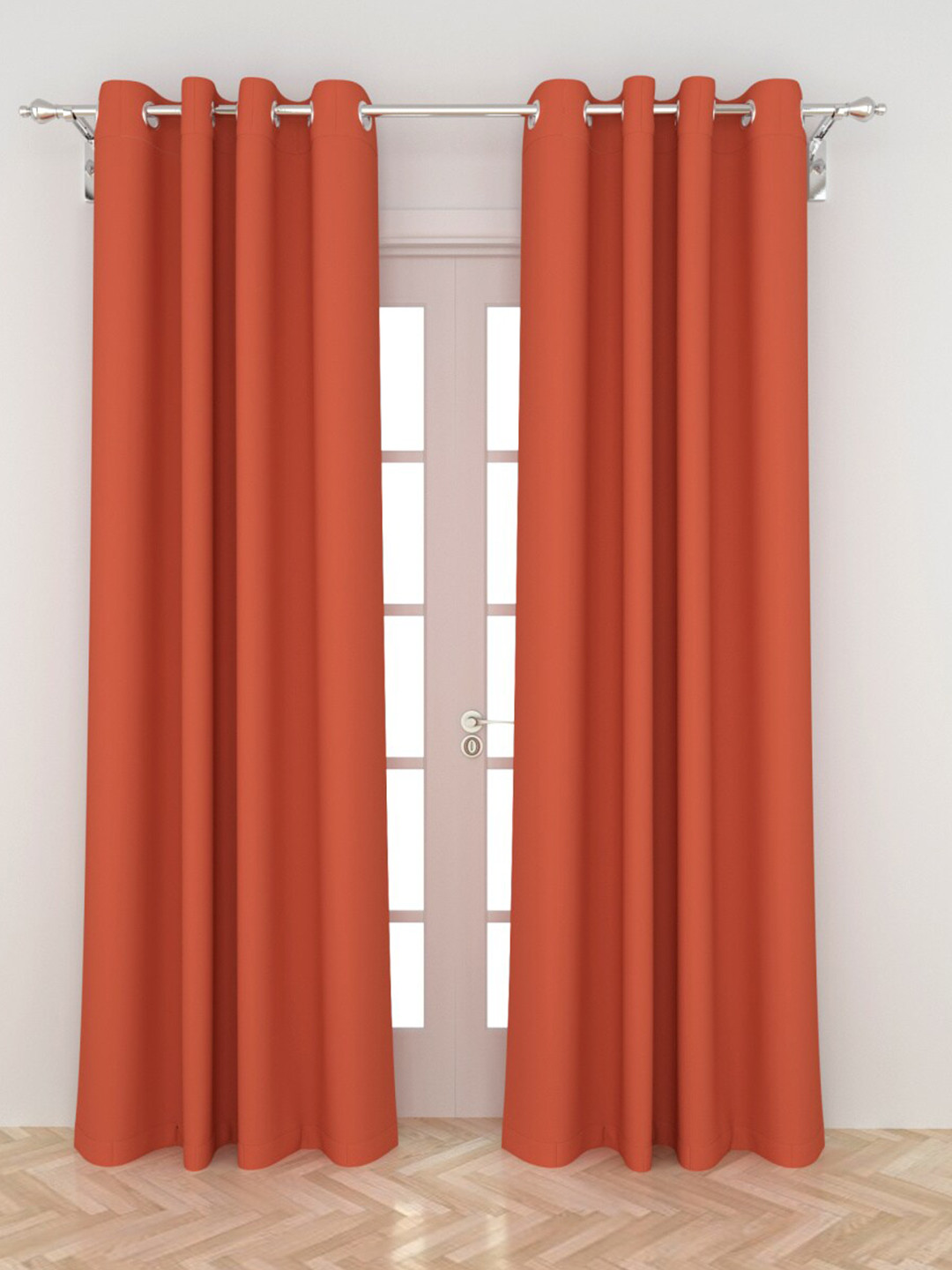 

Home Centre Orange Set of 2 Long Door Curtains