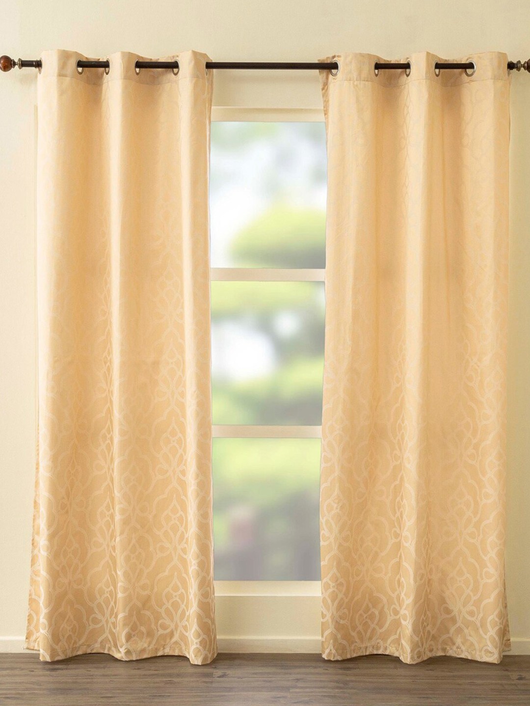 

Home Centre Beige Set of 2 Ethnic Motifs Long Door Curtains