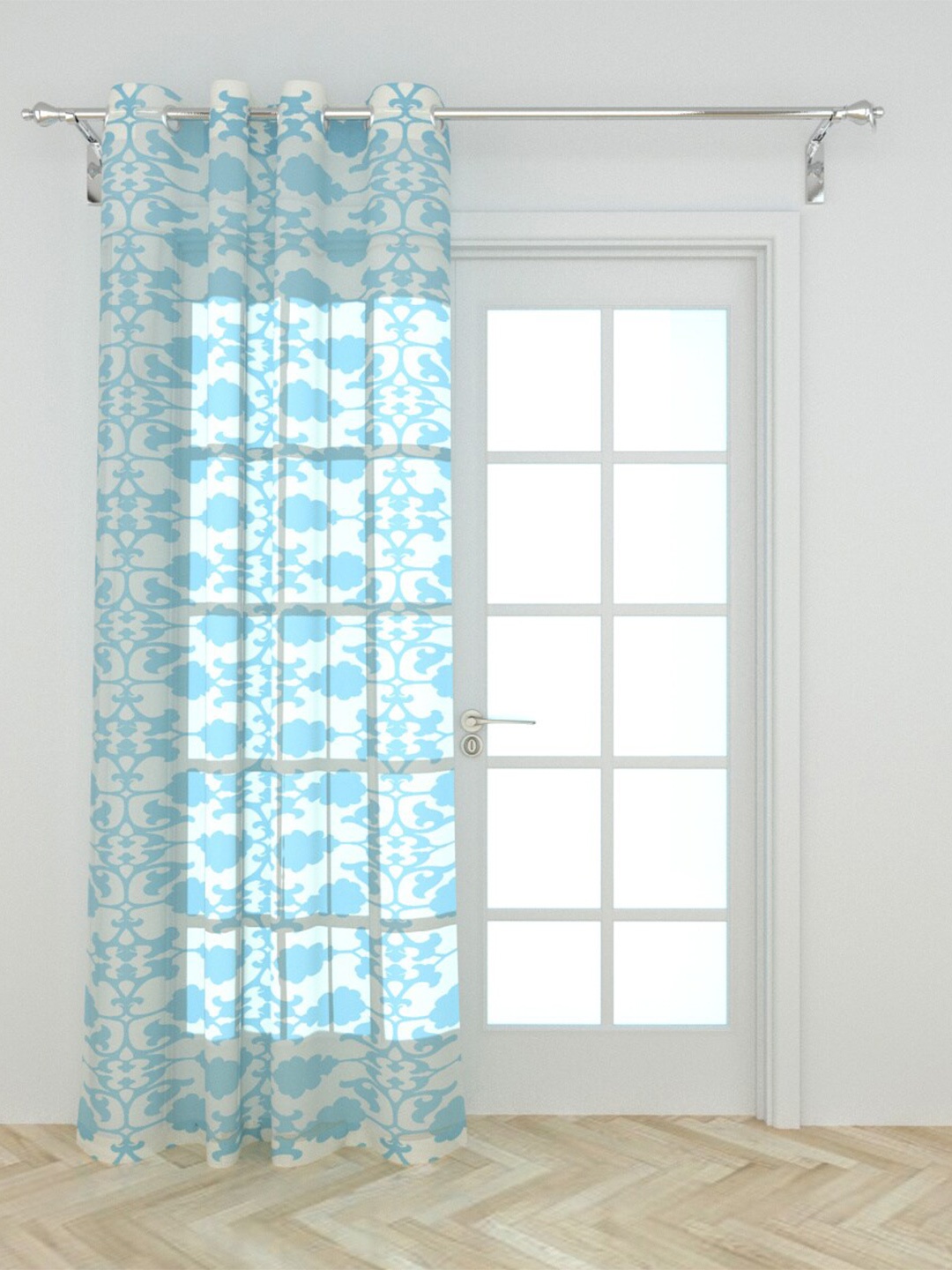 

Home Centre Blue & Off White Ethnic Motifs Long Door Curtain