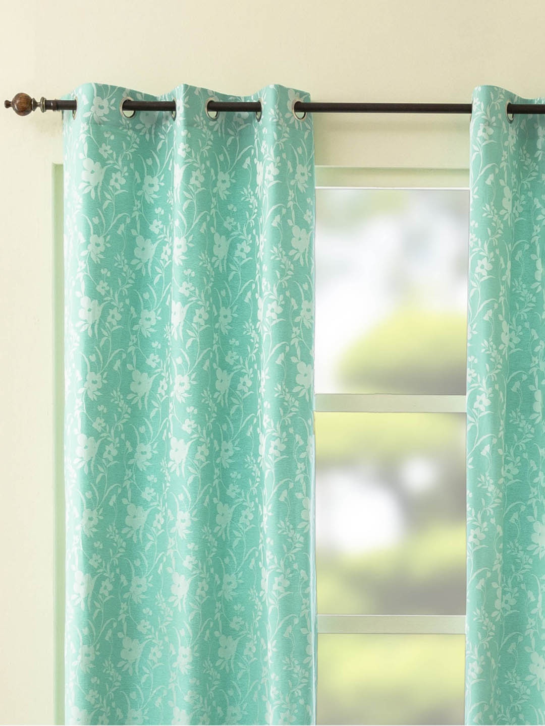 

Home Centre Teal Set of 2 Floral Window Curtains