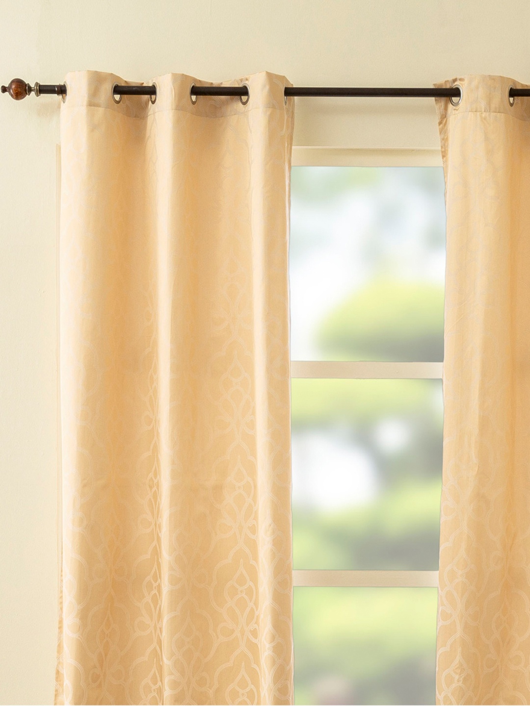 

Home Centre Beige Set of 2 Ethnic Motifs Window Curtains