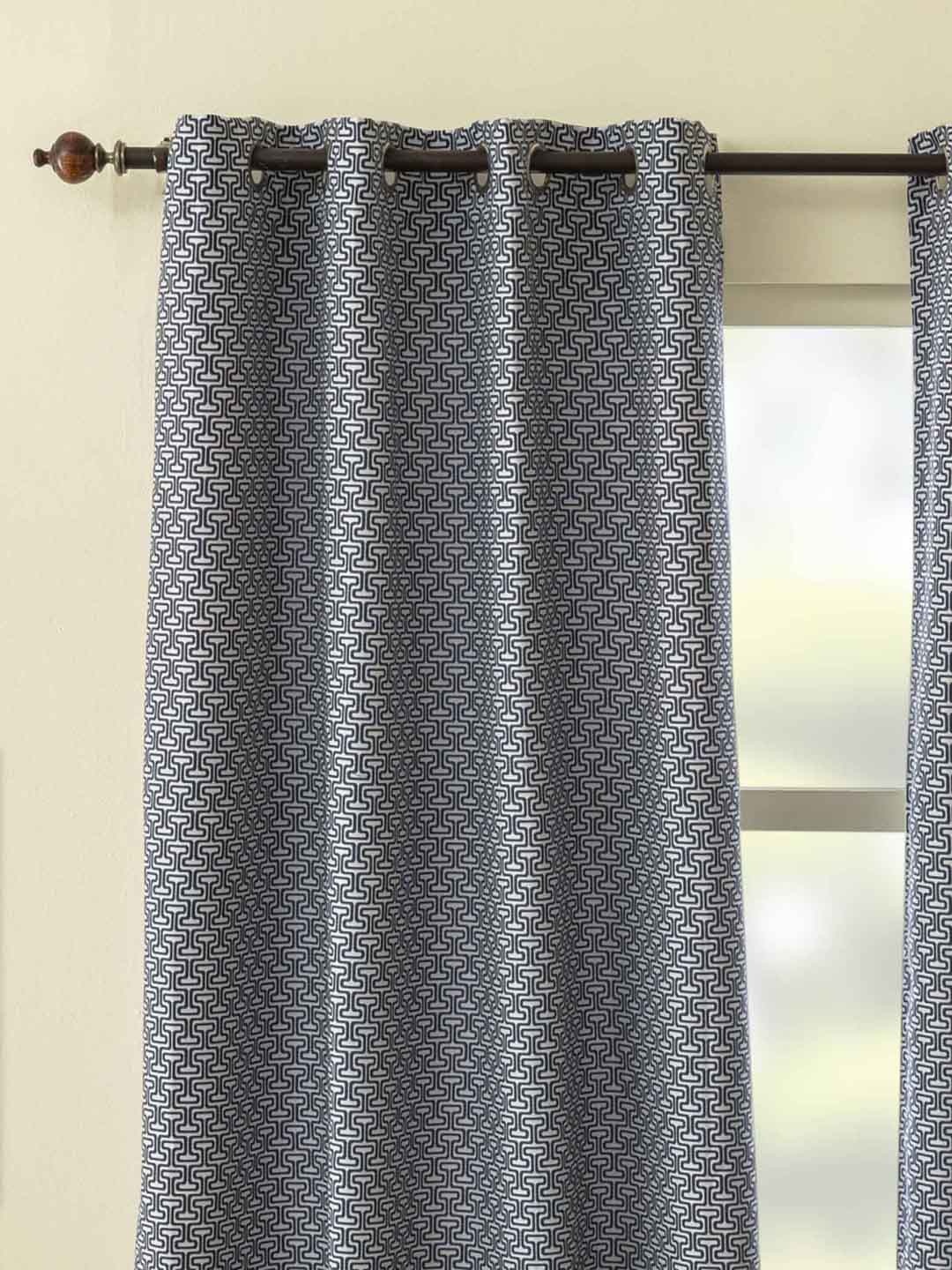 

Home Centre Grey & Black Set of 2 Window Curtains