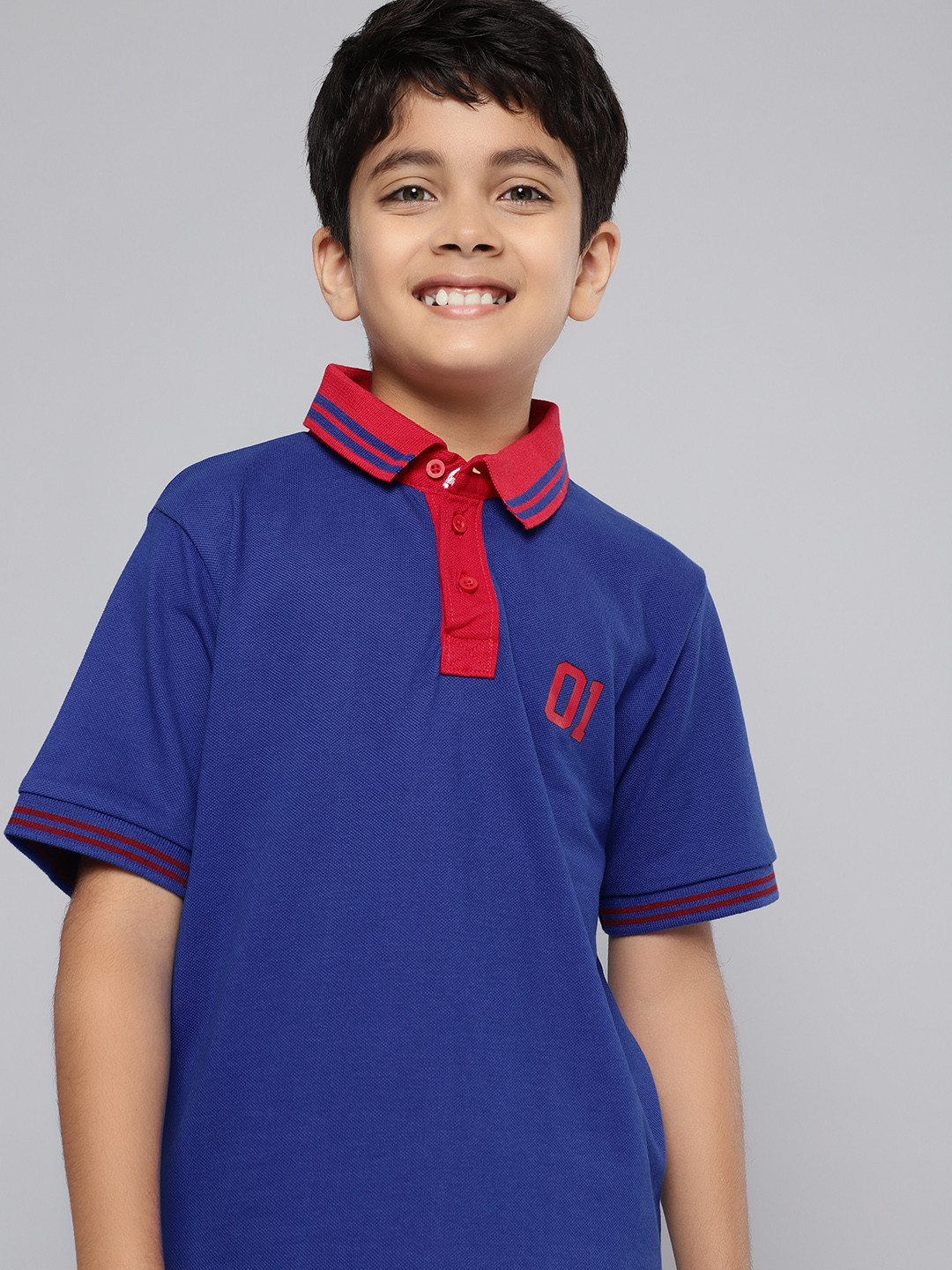 

HERE&NOW Boys Blue Solid Pure Cotton T-shirt