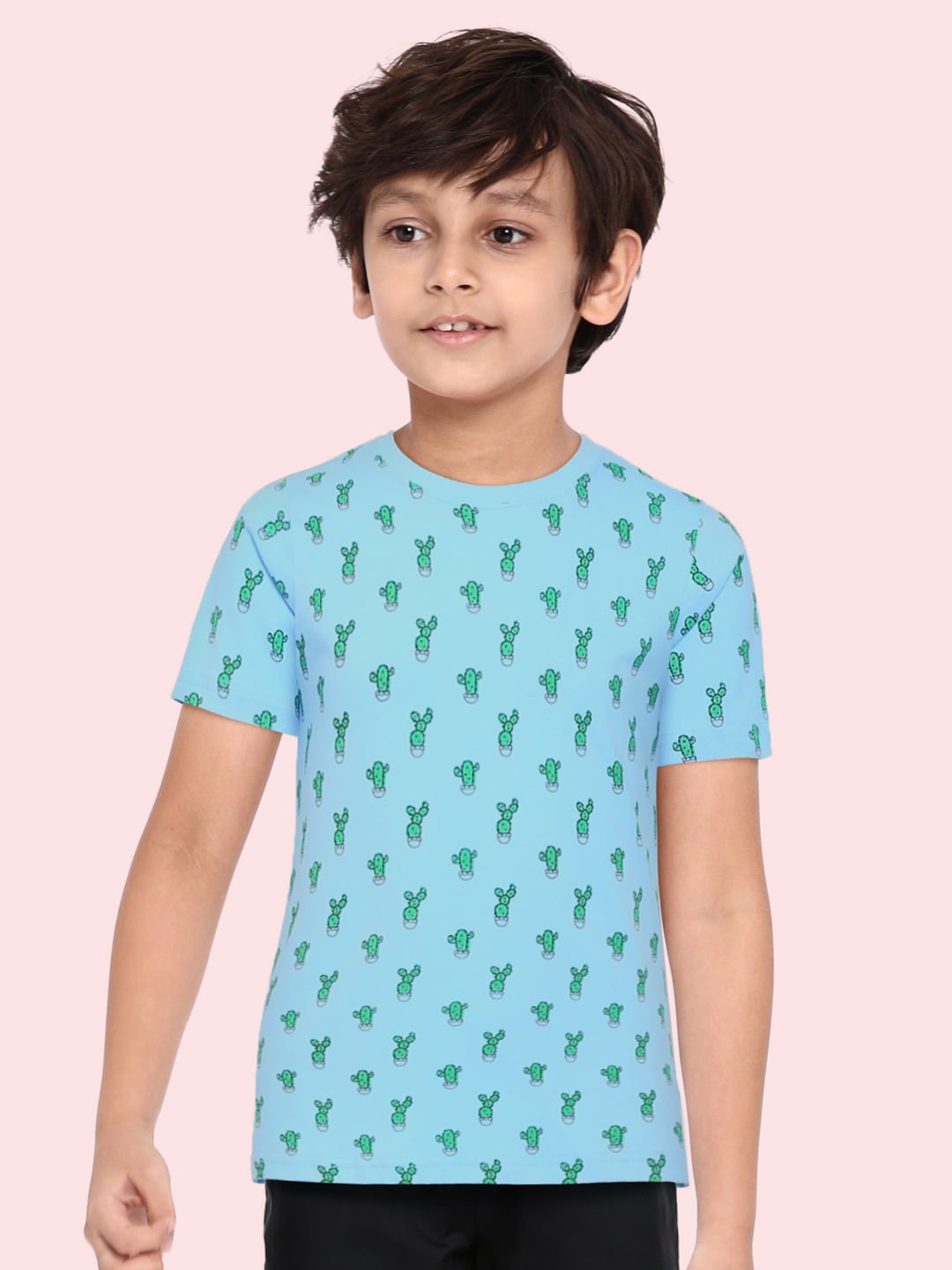 

HERE&NOW Boys Blue Printed Pure Cotton T-shirt