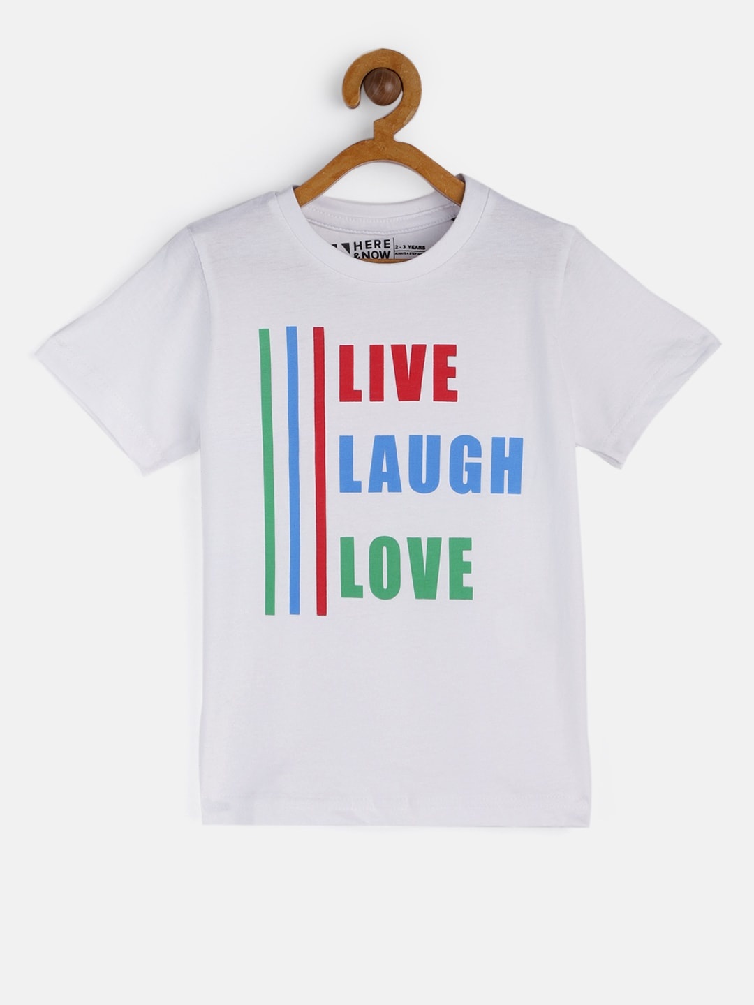 

HERE&NOW Boys White Typography Printed Round Neck Regular Pure Cotton T-shirt