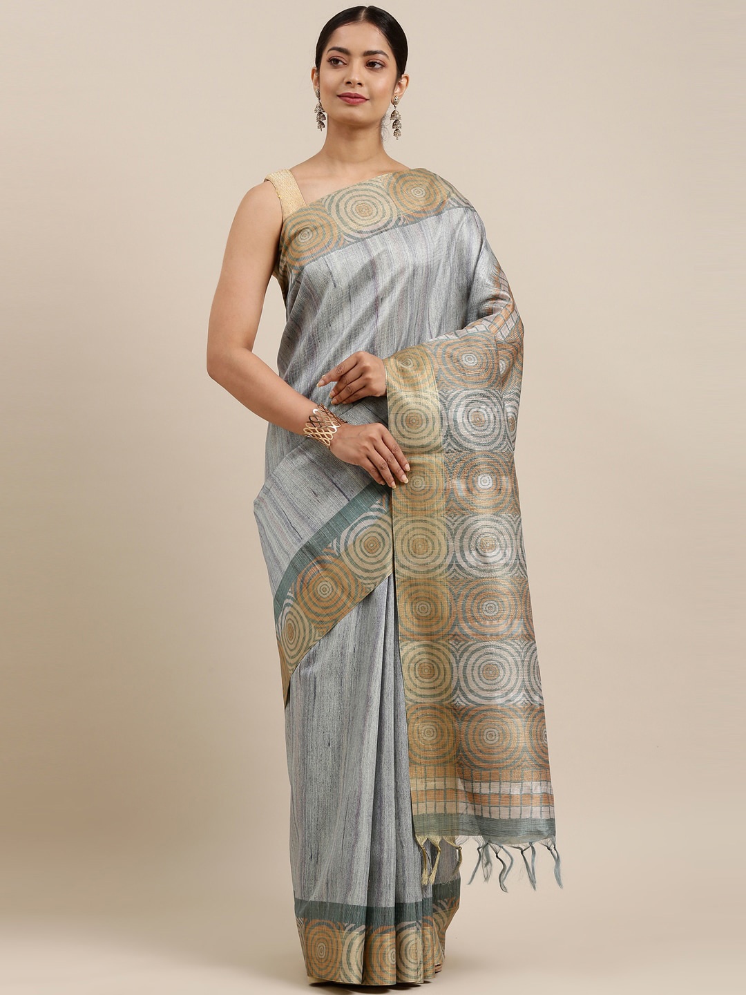 

The Chennai Silks Green Fusion Saree