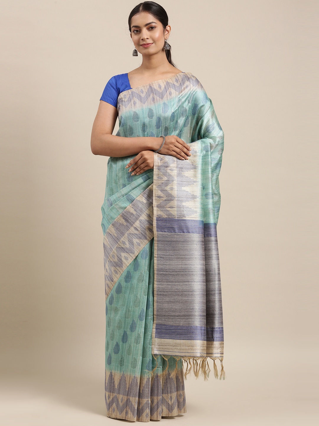 

The Chennai Silks Green & Blue Fusion Saree