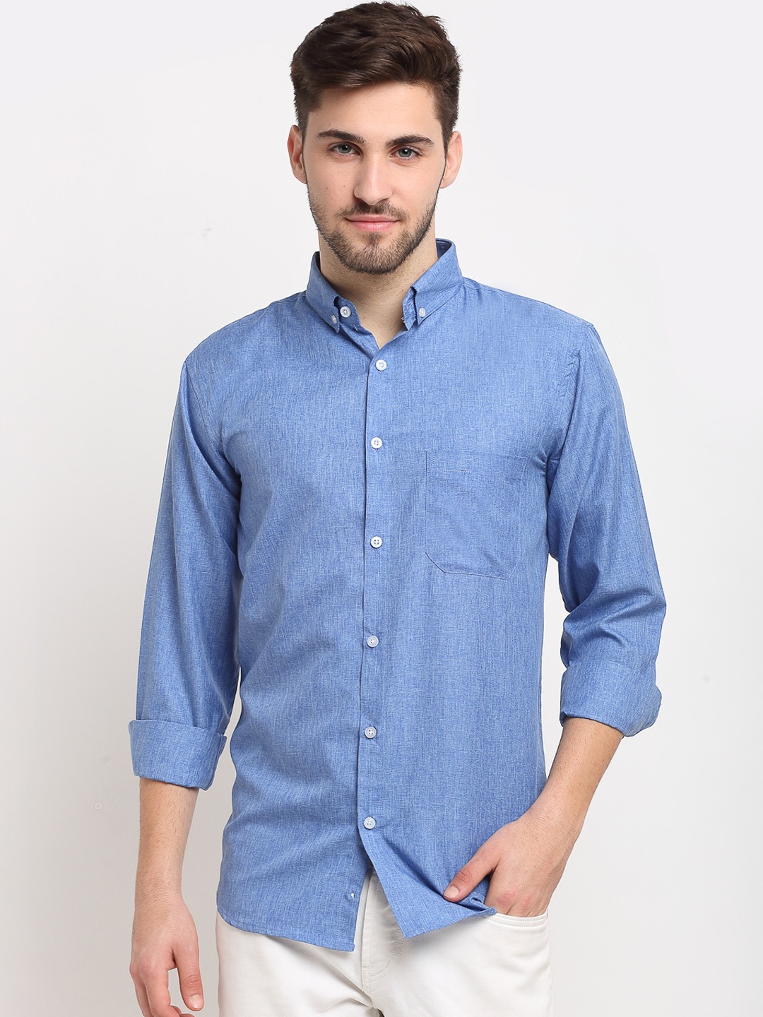 

JAINISH Men Blue Opaque Casual Shirt