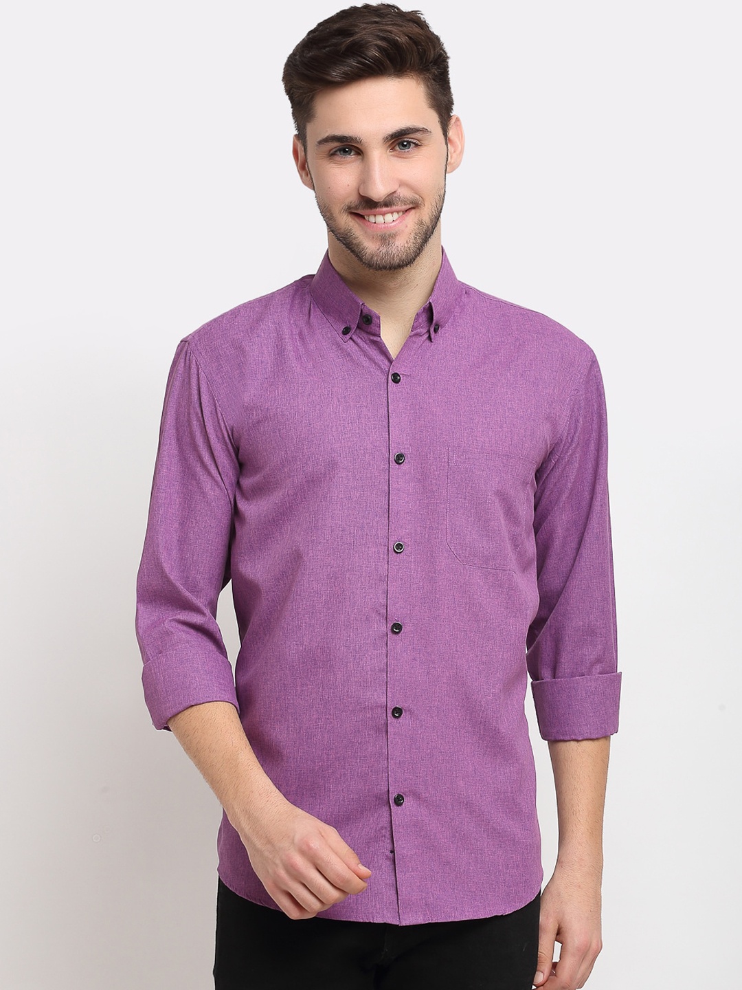 

JAINISH Men Purple Opaque Casual Shirt