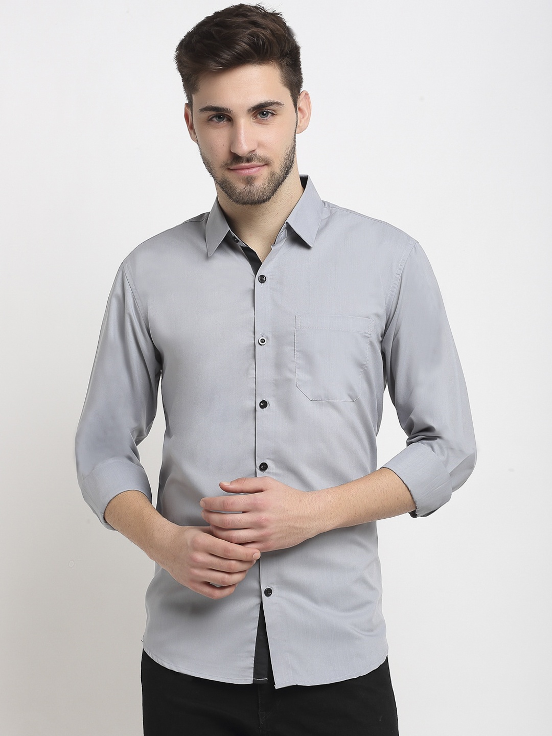 

JAINISH Men Grey Opaque Casual Shirt