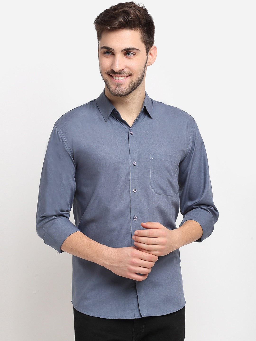 

JAINISH Men Grey Opaque Casual Shirt