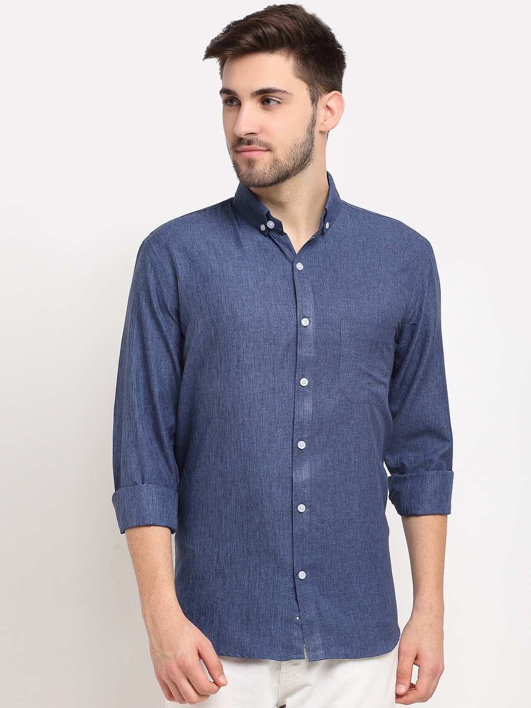 

JAINISH Men Blue Opaque Casual Shirt
