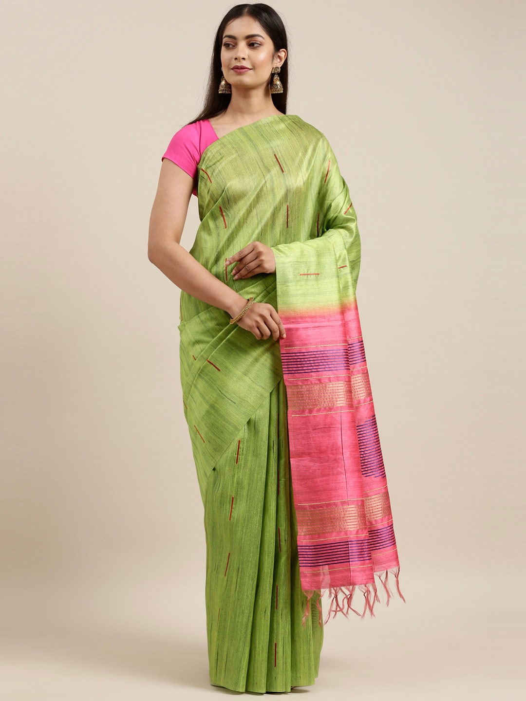 

The Chennai Silks Green Woven Design Saree
