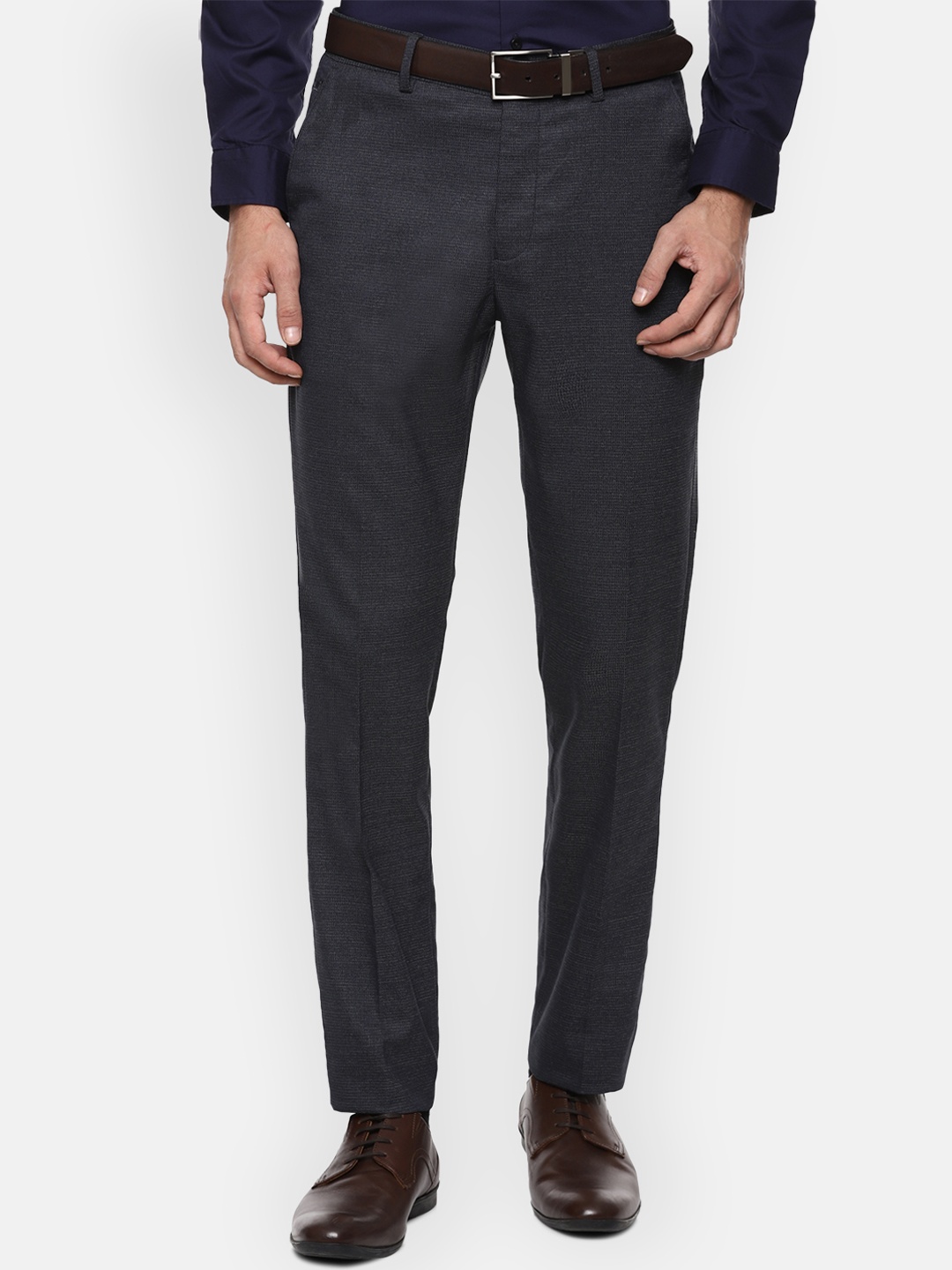 

Louis Philippe Men Navy Blue Slim Fit Trousers