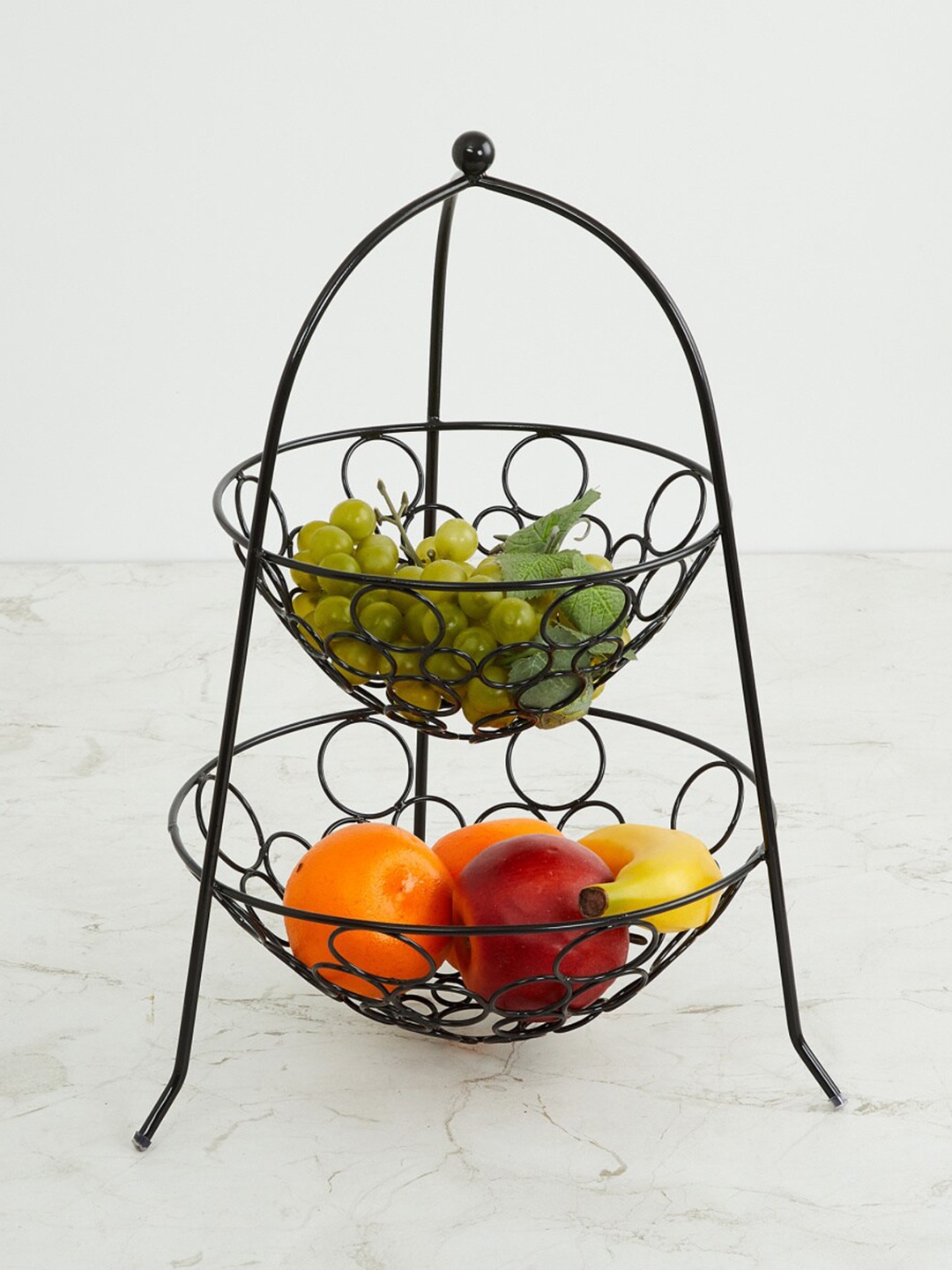 

Home Centre Gravel Boston Black Metal Bubble 2 Tier Fruit Basket