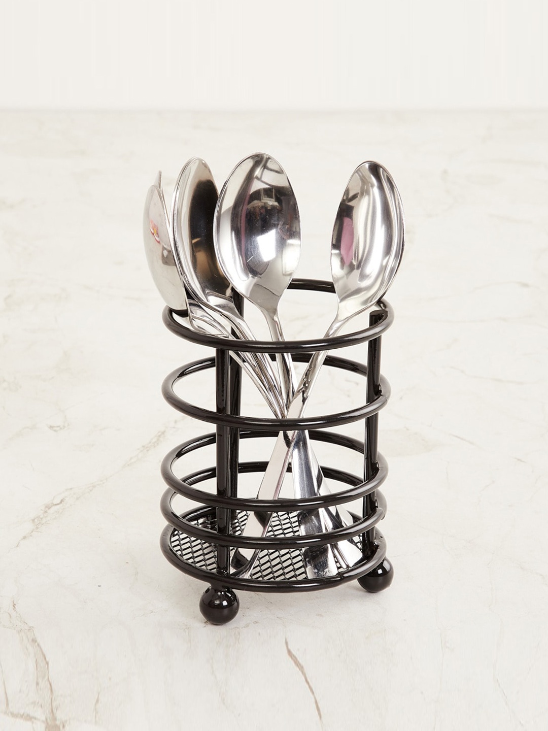 

Home Centre Brown Gravel Boston Round Metal Utensil Holder