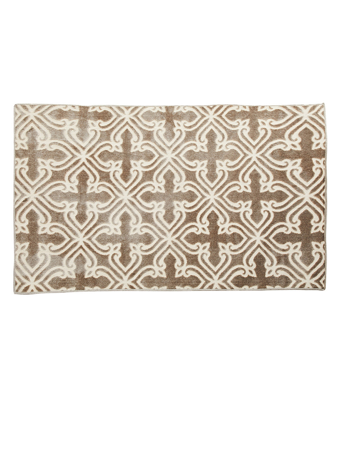 

Home Centre Winsor Chenille Brown and Cream Floral Printed Polypropelene Dhurries