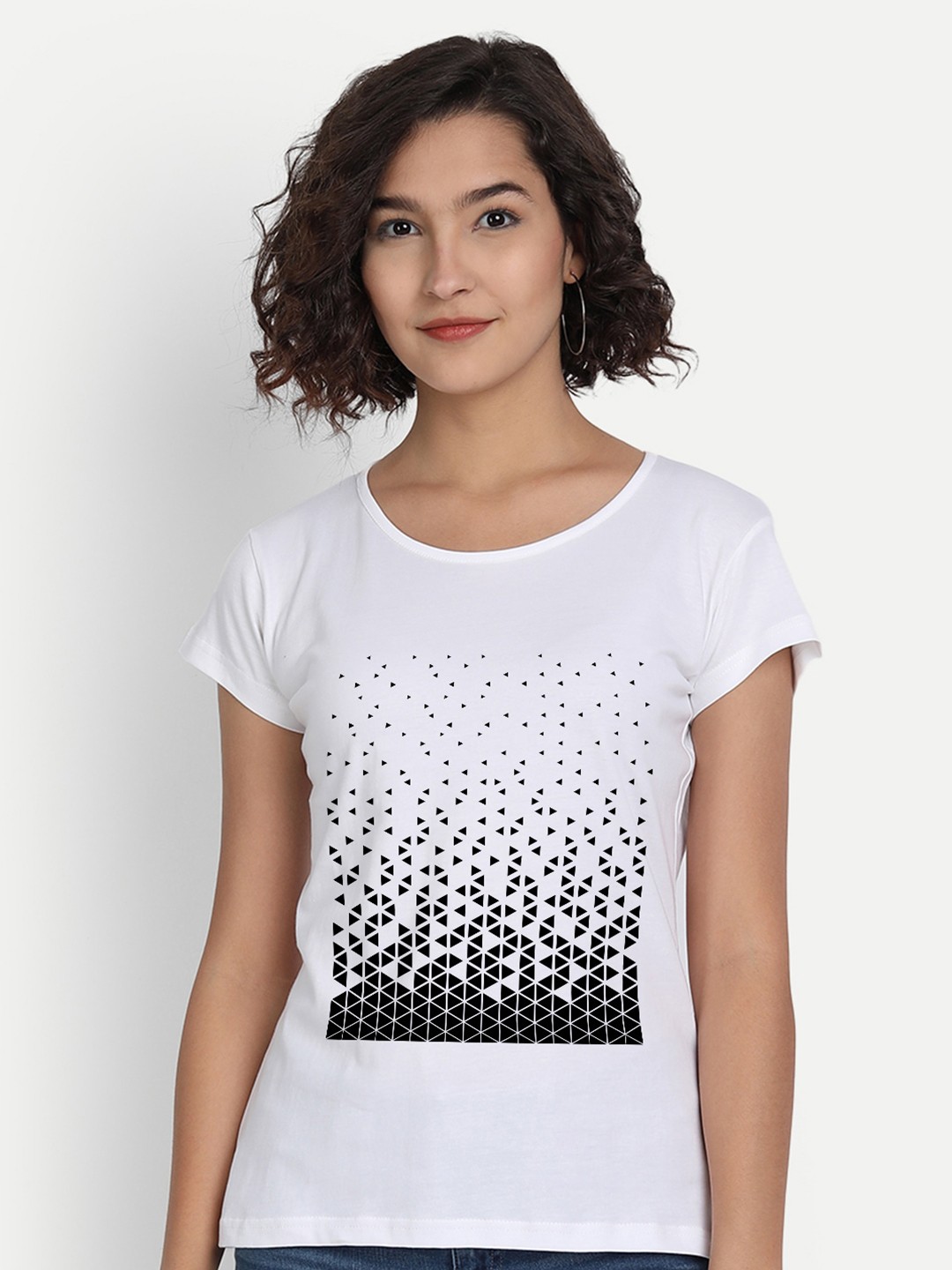 

BE AWARA Women White Printed T-shirt