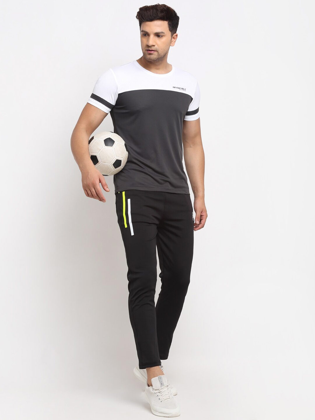 

Invincible Structured Slim Fit T-shirt, Charcoal