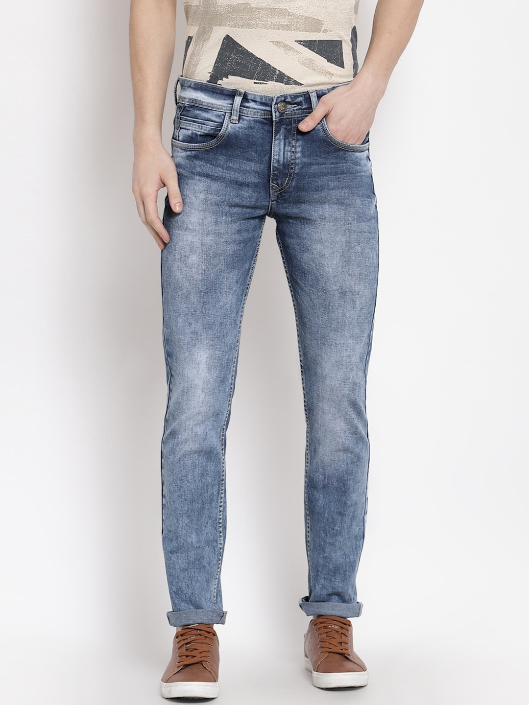 

FEVER Men Blue Slim Fit Heavy Fade Jeans