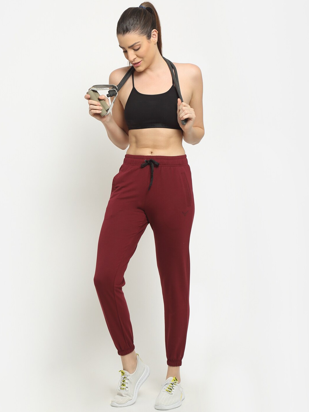 

Invincible Women Crest Slim-Fit Joggers, Burgundy