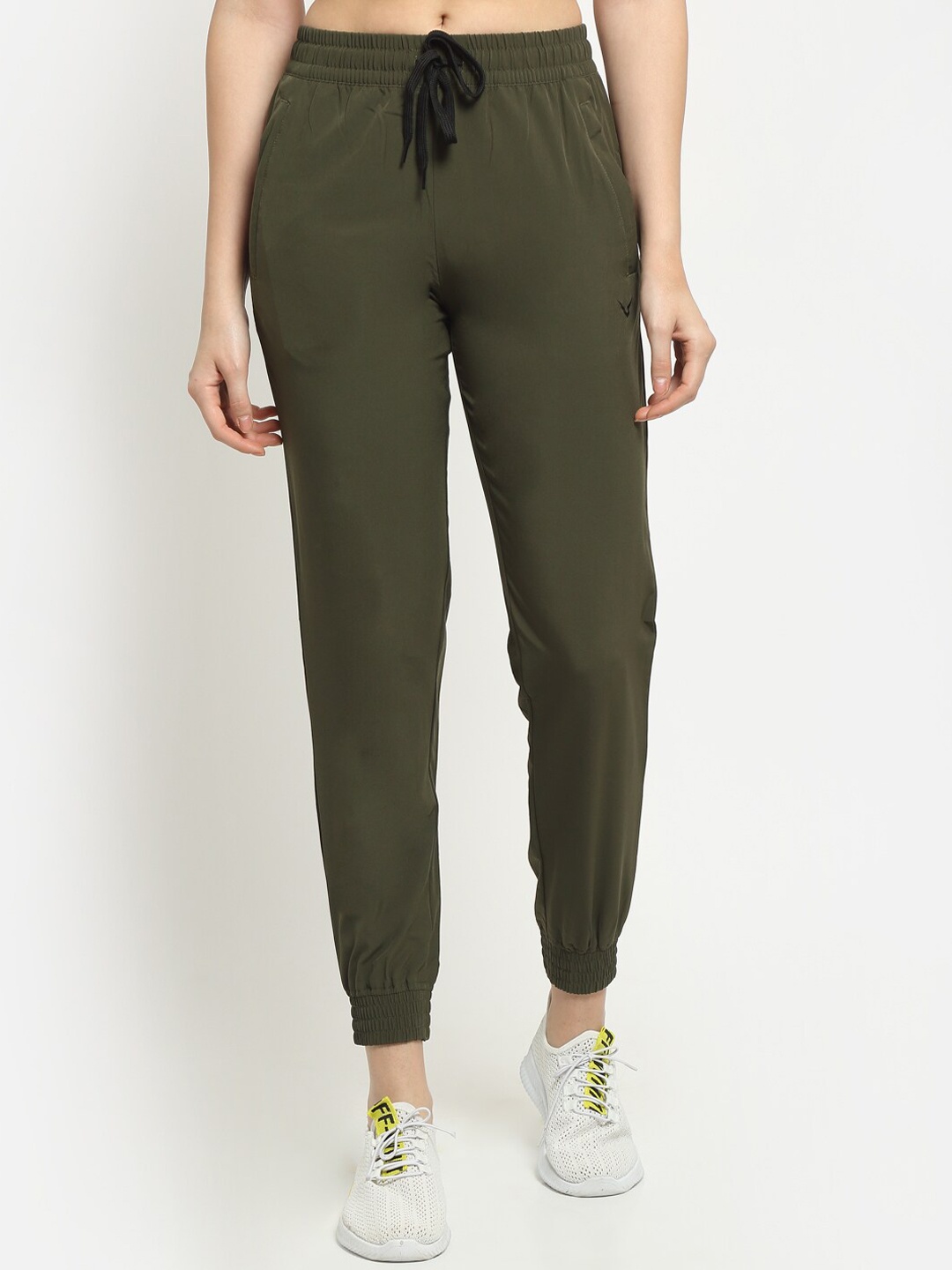 

Invincible Women Olive Green Solid Feather Weight Slim Fit Joggers