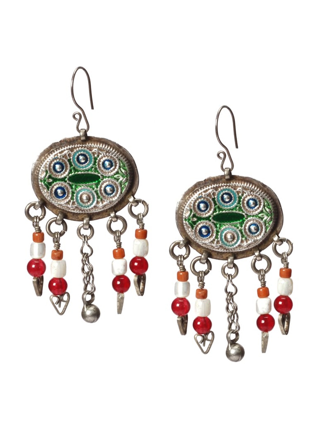 

SANGEETA BOOCHRA Silver-Toned Contemporary Drop Earrings